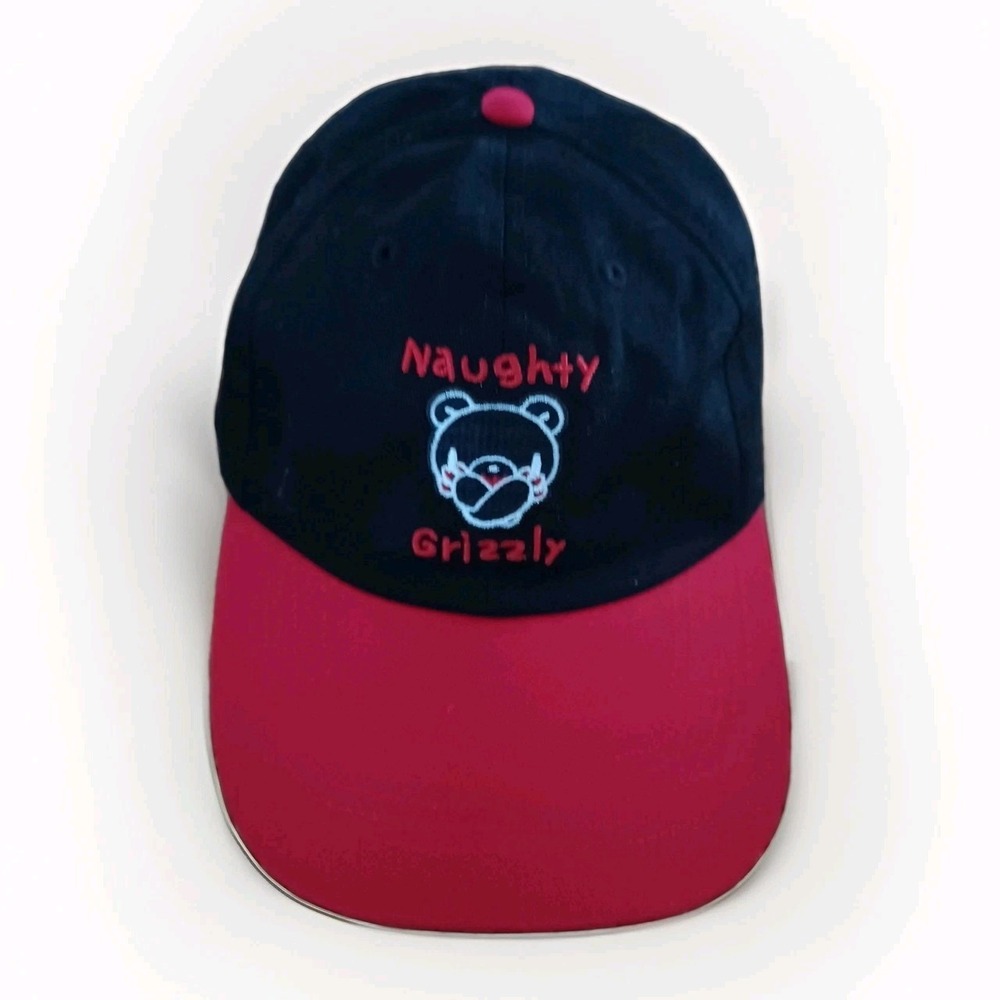 Culture Fly 'Naughty Grizzly' Baseball Cap OS One Size Black/Red Adjustable